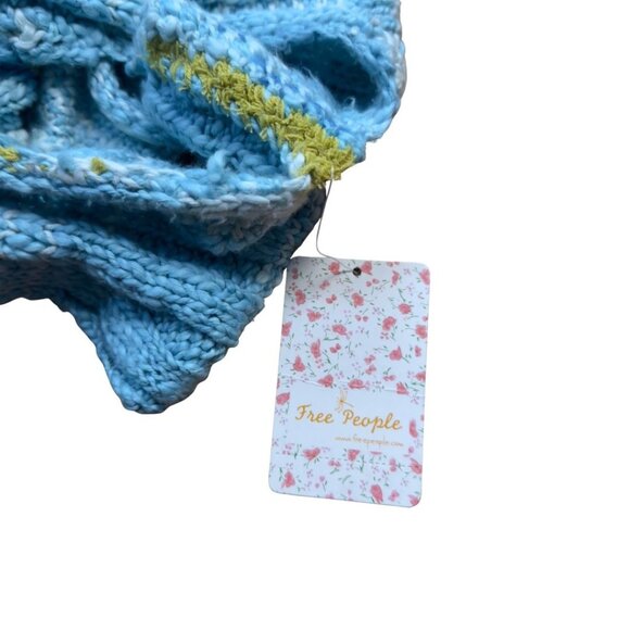 Free People Laguna Tank Blue Knit Sleeveless Sweater Size Small Cotton NWT - Picture 7 of 10